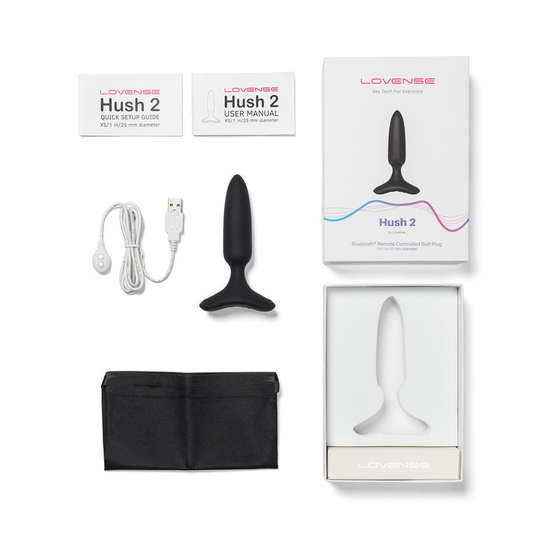 Lovense Hush 2 Bluetooth Remote-Controlled Vibrating Butt Plug (XS)