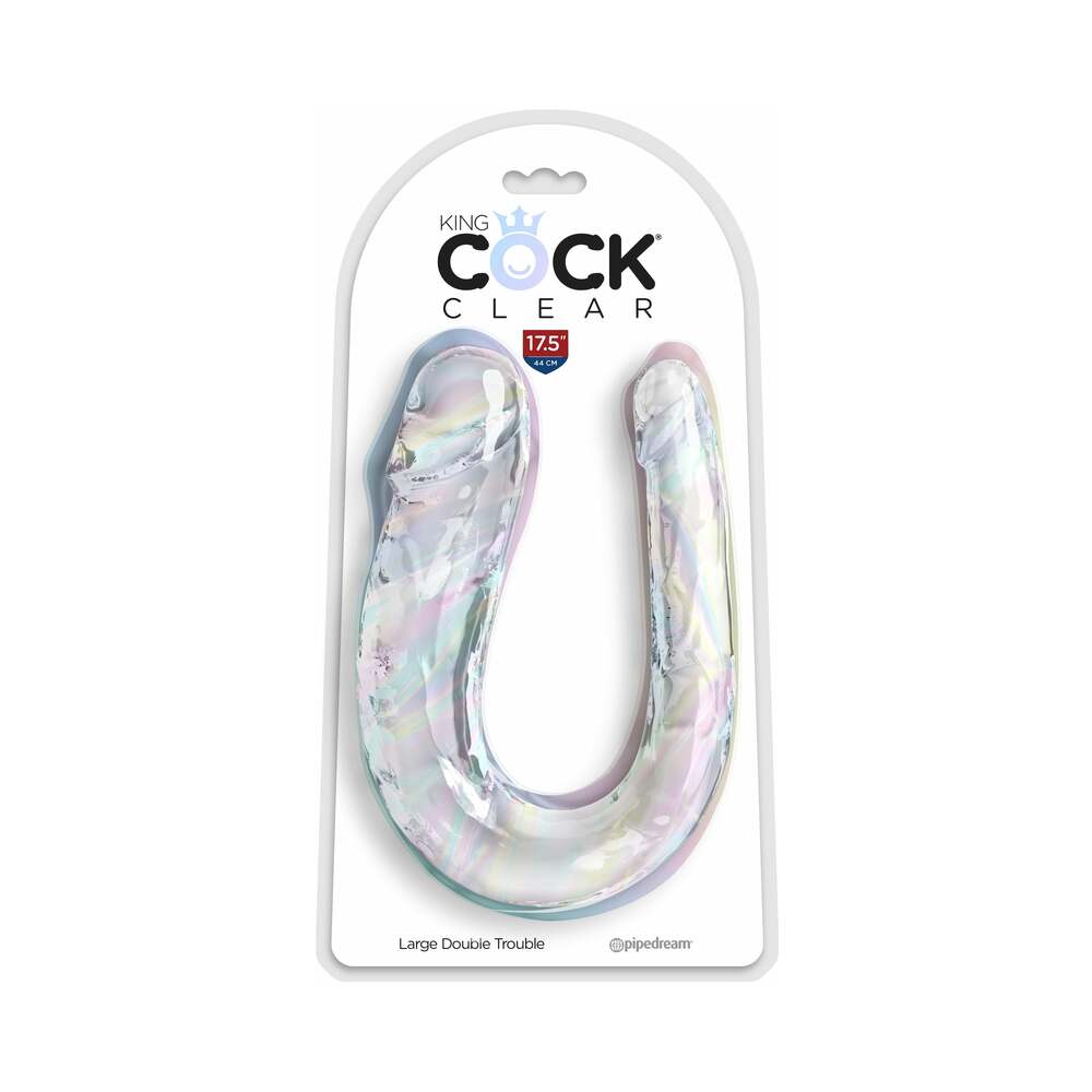 King Cock Clear Large Double Trouble Dildo
