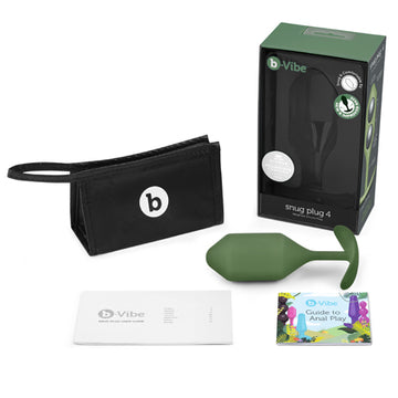 B-Vibe Snug Plug 4 Silicone Anal Plug: Comfort and Pleasure Combined - Army