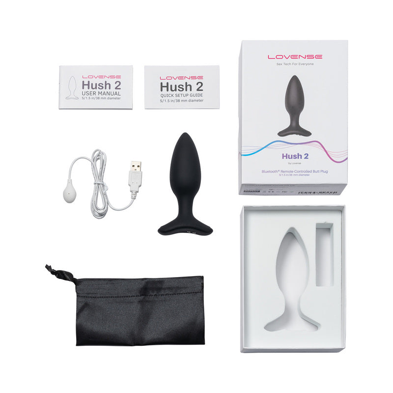Lovense Hush 2 Bluetooth Remote-Controlled Vibrating Butt Plug (S)