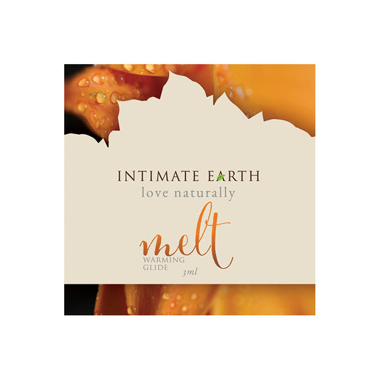 Product packaging for 'Intimate Earth' melt with a mountain design on a white background.
