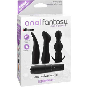 Pipedream Anal Fantasy Collection 4-Piece Silicone Anal Adventure Kit Black