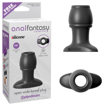 Pipedream Anal Fantasy Collection Silicone Open Wide Tunnel Plug Black