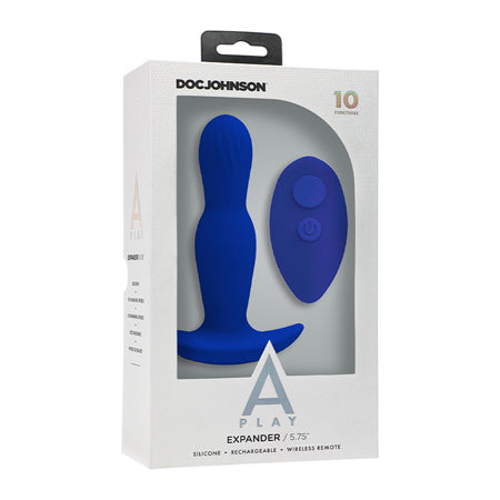 A-Play EXPANDER Rechargeable Silicone Anal Plug with Remote Blue