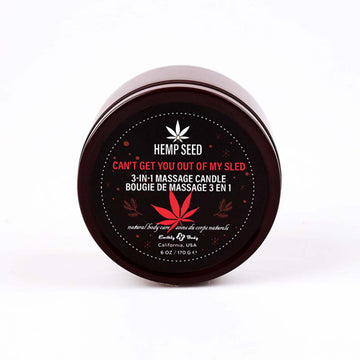 Earthly Body Hemp Seed 3-in-1 Holiday Candle Can't Get You Out Of My Sled 6 oz.