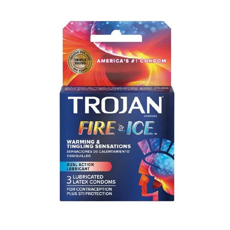 Shop Trojan Fire & Ice Lubricated Latex Condoms - Pleasure & Intimacy